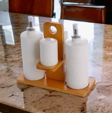 ALCUZA SET 5 PIEZAS CERAMICA BLANCA - 2