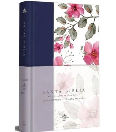 BIBLIA REINA VALERA 1960 LETRA GRANDE AZUL CON FLORES - 1