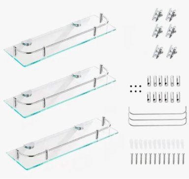 REPISAS ESQUINERAS DE VIDRIO BAÑO 3PISOS - 1