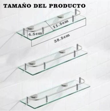 REPISAS ESQUINERAS DE VIDRIO BAÑO 3PISOS - 2