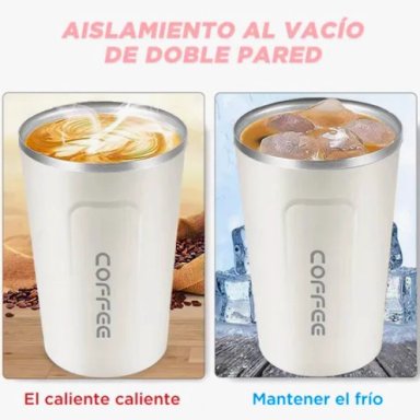TERMO PARA CAFE VASO TE RMICO PORTATIL 380ML BLANCO - 5