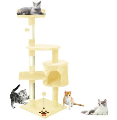 RASCADOR TIPO ARBOL PARA GATOS BEIGE - 1