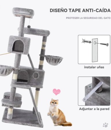 RASCADOR TIPO ARBOL PARA GATOS 164 CM - 3