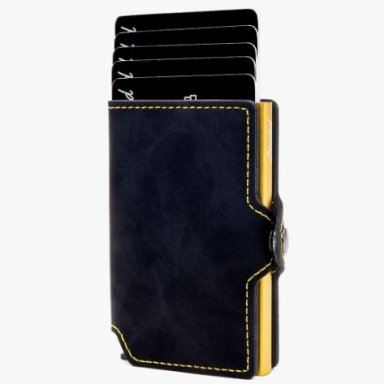 BILLETERA HOMBRE CUERO TARJETERO AMARILLO - 1
