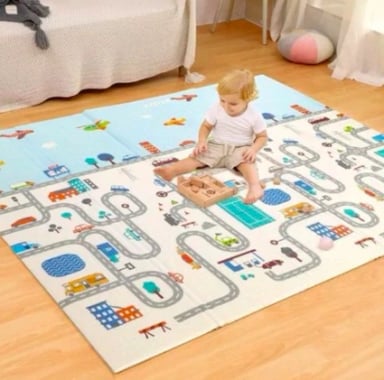 ALFOMBRA ANTIGOLPES NIÑO BEBE AUTOS - 1