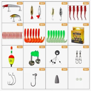 KIT PESCA CAÑA CARRETE SEÑUELO - 3