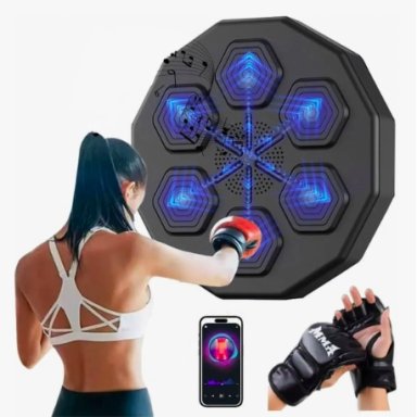 MAQUINA DE BOXEO MUSICAL BLUETOOTH + GUANTES - 1