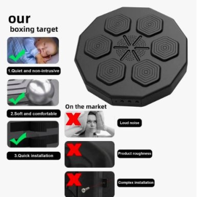MAQUINA DE BOXEO MUSICAL BLUETOOTH + GUANTES - 4