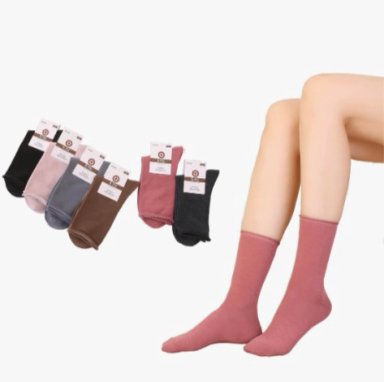 12 PARES CALCETIN LARGO DIABE TICO MUJER - 1