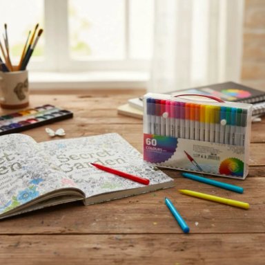 LIBRO PARA COLOREAR MANDALA + MALETA 60 LAPICES DOBLE PUNTA - 1