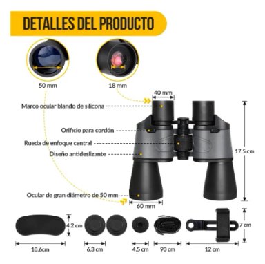 BINOCULARES TELESCOPICOS HD PROFESIONALE DE ALTA 80X80 3000M GRIS - 5
