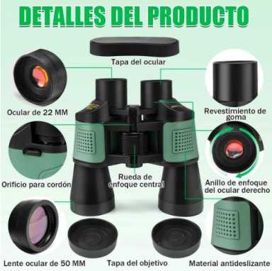 BINOCULARES TELESCOPICOS HD PROFESIONALE DE ALTA 80X80 3000M VERDE - 4