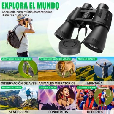 BINOCULARES PROFESIONALES 20 X 50 DE LARGO ALCANCE 3000M - 6