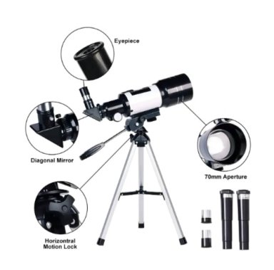 TELESCOPIO MONOCULAR F30070M ASTRONOMICO PROFESIONAL PLATEADO - 6