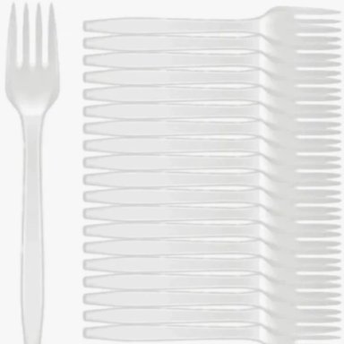 PACK 100 PLATO DE CARTON BLANCO + 100 TENEDORES DESECHABLES - 3