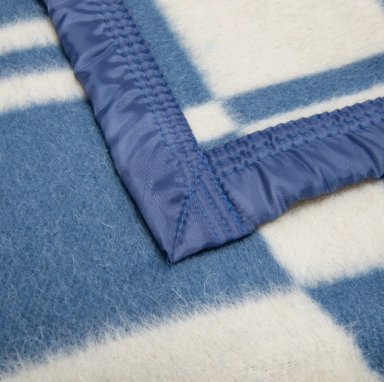FRAZADA LANA ESCOCESA AZUL 50% LANA 1 PLAZAS - 2