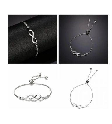 PULSERA INFINITO AJUSTABLE DE PLATA - 4