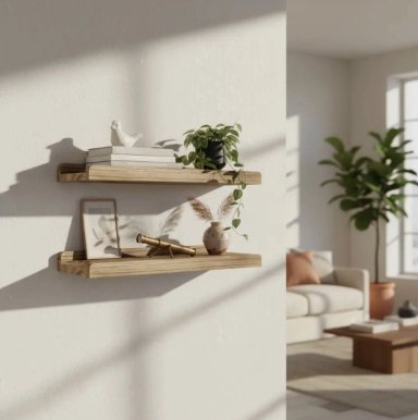 REPISAS FLOTANTES DE MADERA - 1