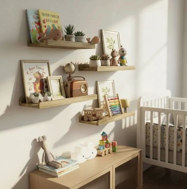 REPISAS FLOTANTES PARA NIÑOS DE MADERA - 1