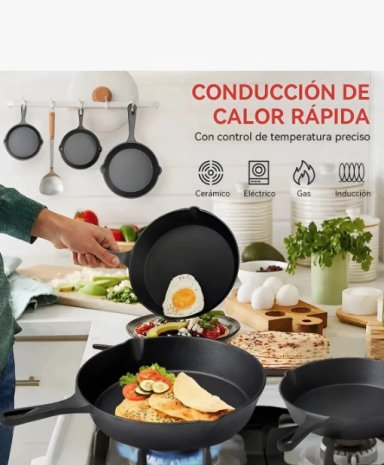SARTENES DE HIERRO FUNDIDO 4 PIEZAS - 2
