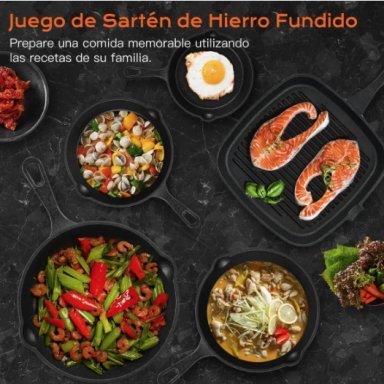 SARTENES DE HIERRO FUNDIDO 5 PIEZAS - 6
