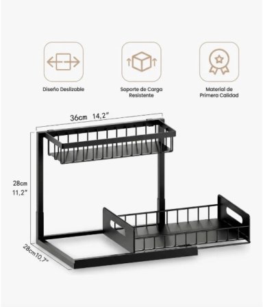 ORGANIZADOR DESLIZANTE AJUSTABLE 2 NIVELES - 4