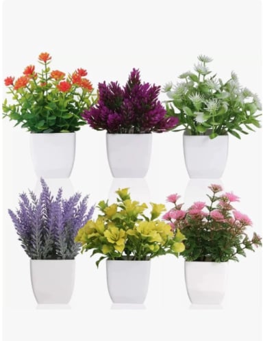 6PZS PLANTAS FLORES ARTIFICIALES - 1
