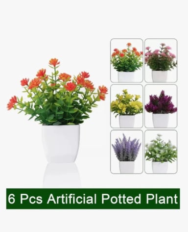 6PZS PLANTAS FLORES ARTIFICIALES - 2