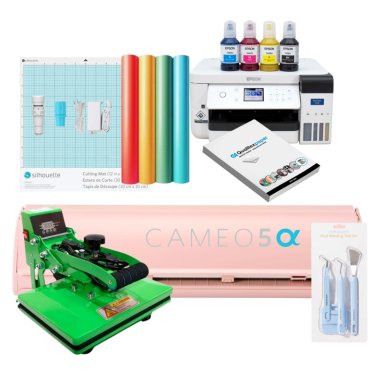 KIT SILHOUETTE CAMEO 5 ALPHA PINK + IMPRESORA F170 + ESTAMPADORA 20CM X 30CM - 1