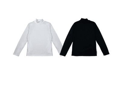 CAMISETA JUVENIL NIÑO ALGODÓN CUELLO BEATLE BLANCO Y NEGRO TALLA 13-14/15-16/S-M| 12 UNID - 1