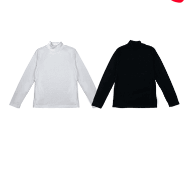 CAMISETA JUVENIL NIÑA ALGODÓN CUELLO BEATLE BLANCO Y NEGRO | 12 UNID TALLA: 13-14/15-16/S-M - 1