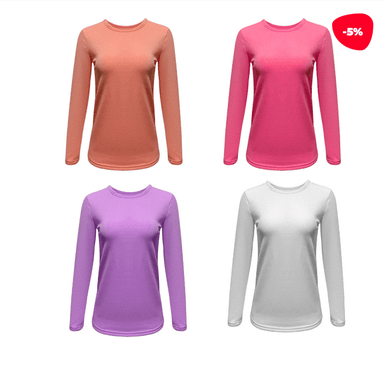 CAMISETA JUVENIL NIÑA CON POLAR COLOR LISO CUELLO REDONDO | 12 UNID TALLA: 13-14 / 15-16 / S-M - 1