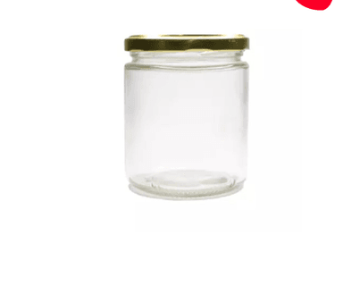 FRASCO DE VIDRIO CON TAPA ALUMINIO DORADO 100ML - 1