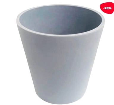 MACETERO PLASTICO LISO GRIS CLARO 15.5X10.5X15CM - 1