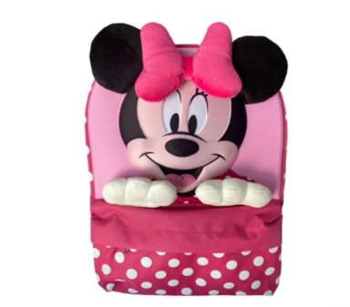 MOCHILA INFANTIL CON MANITOS MINNIE MOUSE FUCSIA - 1