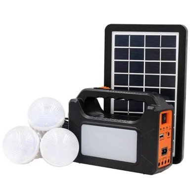 KIT SOLAR DE EMERGENCIA CAMPING USB + 3 AMPOLLETAS - 1