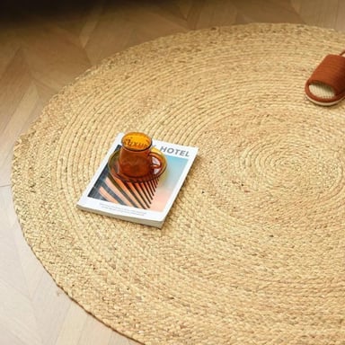 ALFOMBRA YUTE TRADICIONAL CLÁSICA NATURAL RUSTICA CIRCULAR - 2