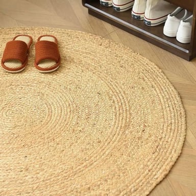 ALFOMBRA YUTE TRADICIONAL CLÁSICA NATURAL RUSTICA CIRCULAR - 3