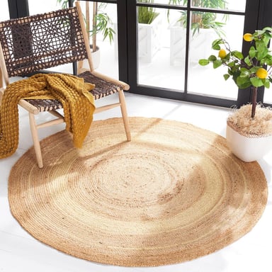 ALFOMBRA YUTE TRADICIONAL CLÁSICA NATURAL RUSTICA CIRCULAR - 6