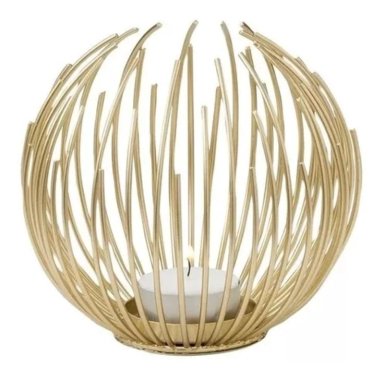 CANDELABRO PORTA VELA DORADO ESTILO NORDICO DECORATIVO - 1