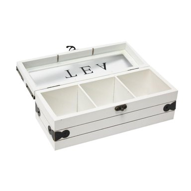 CAJA DE TE 3 DIVISIONES TAPA CON DISEÑO DECORATIVA DECOHOGAR - 2