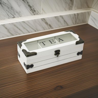 CAJA DE TE 3 DIVISIONES TAPA CON DISEÑO DECORATIVA DECOHOGAR - 8