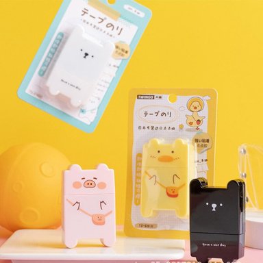 PEGAMENTO EN CINTA ESTILO CORRECTOR DISEÑO KAWAII CUTE OSITO - 4