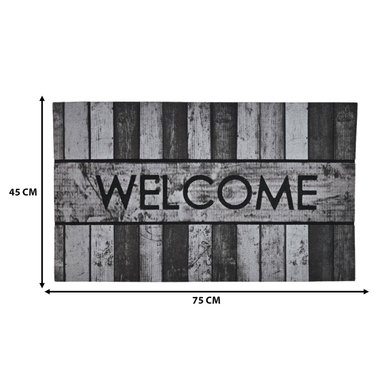 ALFOMBRA FELPUDO LIMPIAPIES ENTRADA WELCOME GRIS - 5