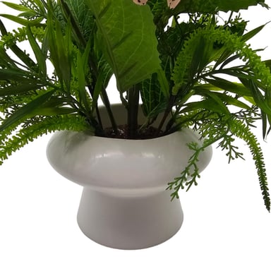 PLANTA ARTIFICIAL HORTENSIA DECORATIVA MACETERO DE CERAMICA - 4