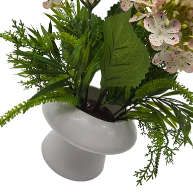 PLANTA ARTIFICIAL HORTENSIA DECORATIVA MACETERO DE CERAMICA - 5