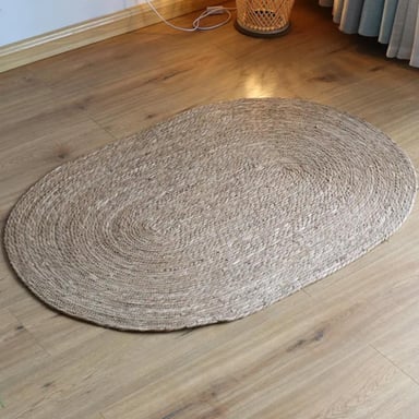 ALFOMBRA S YUTE TRADICIONAL NATURAL RUSTICA OVALADA - 2