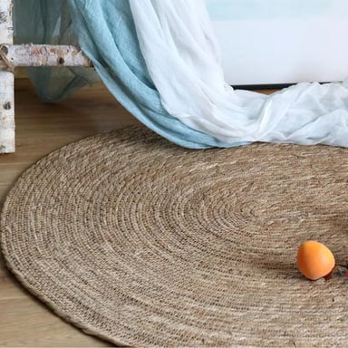 ALFOMBRA S YUTE TRADICIONAL NATURAL RUSTICA OVALADA - 4