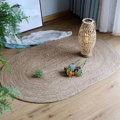 ALFOMBRA S YUTE TRADICIONAL NATURAL RUSTICA OVALADA - 5