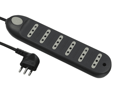 ALARGADOR 6 TOMAS 5 METROS CON SWITCH NEGRO - 1